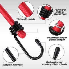 Bungee Cords Assorted Lengths 1048 Inch Outdoor Tie Down Elastic Straps 22 Pcs