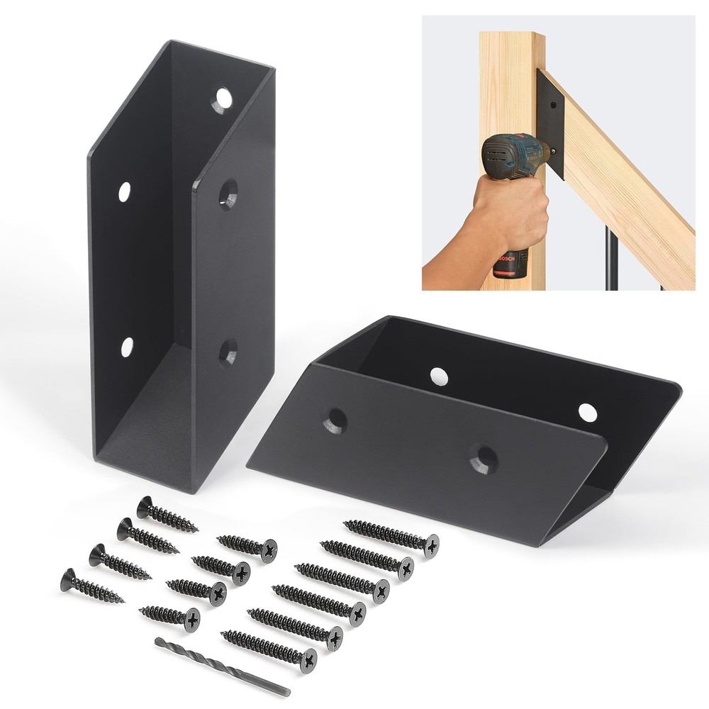 4 Pair(8pack) 35° Stair Stainless Steels Deck Railing Bracket Connectors, for…