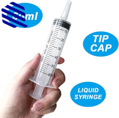 4 Pack 60mL Large Syringe for Liquid with Tip Cap Plastic Liquid Syringes