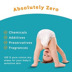 100% Pure Cotton Dry Wipes – 600 Count, Soft & Hypoallergenic for Babies