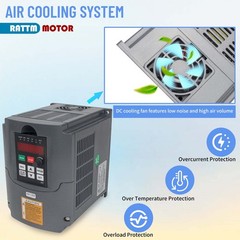 US SHIP】2.2KW 220V Water Cooled CNC Spindle Motor 246MM+VFD Driver Inverter