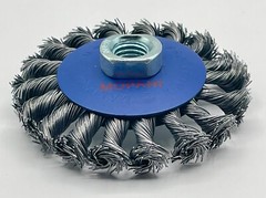 12-Pcs Wheel Wire Brush 4-Inch (4″ Twisted/Knotted) 5/8″-11 UNC Angle Grinder