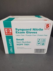 Synguard Nitrile Exam Gloves Blue Small 40 Boxes with 100 Gloves Each