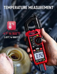 Digital Clamp Meter D-Shaped Jaw 4000 Counts AC/DC Current & Voltage NCV