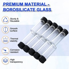 100pcs 4ml Glass Vials with Screw Caps Clear Liquid Sample Vials Small Bottles
