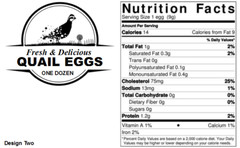 QUAIL EGG CARTON LABELS 250/LABELS (CARTON NOT INCLUDED)