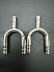 (2) FOOD GRADE STAINLESS STEEL 5/16″ BARB Y HOSE FITTING ADAPTERS SPLICERS