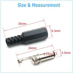 10 PCS MALE BARREL JACK PLUG FEMALE SOCKET PANEL MOUNT DC 12V POWER CONNECTORS
