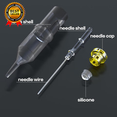 Poseidon Tattoo Cartridge 50Pcs Assorted Mixed Size round Liner Shader