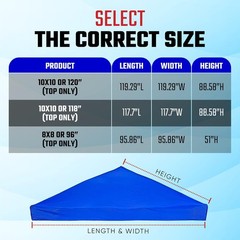 120 Inches UV Canopy Replacement Cover 10x10ft 420D Oxford Fabric