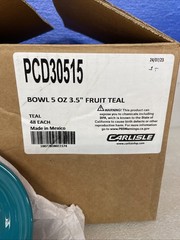 Carlisle PCD30515 3.5” 5oz Polycarbonate Fruit Bowls Teal 48 Count Box New