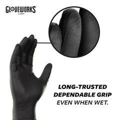 GLOVEWORKS Black Nitrile Gloves 5mil (L), 100 Count