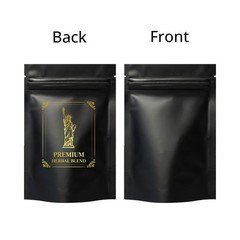 7g Black Mylar Bags Pre-Printed Design Moisture Barrier for Daily Herb Keeping