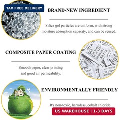 Silica Gel Packets, 50PCS 5 Gram Premium Transparent Desiccant Packs for Storage