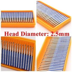 JINGLING Diamond Grinding Bits 2.5mm 3/32″ Round Ball Tipped Burrs with 1/8 I…