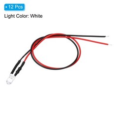 12Pcs 3V 5mm LED Light Emitting Diodes Pre Wired LED Lamp Bulb White Light