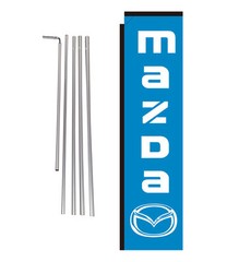 Mazda Dealership 15′ Advertising Rectangle Banner Flag w/ pole+spike