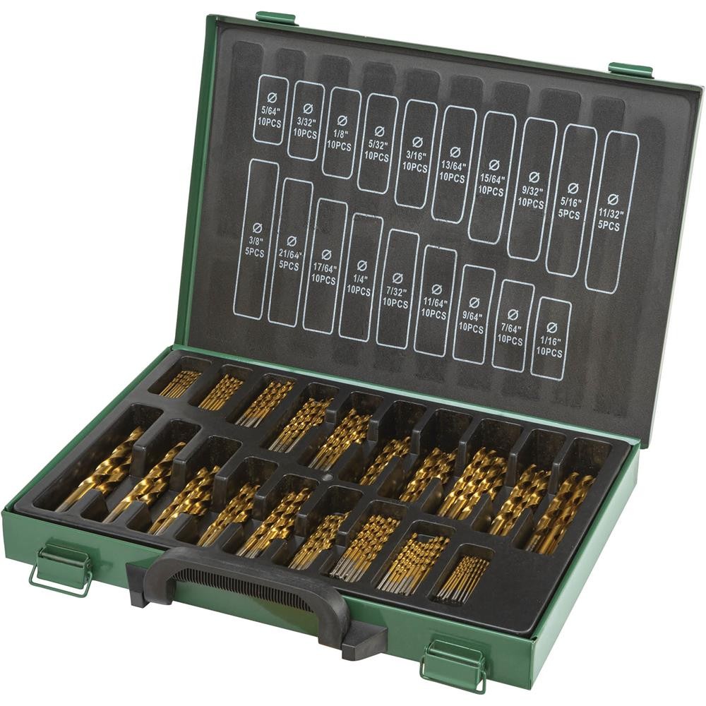 T33687 M2 HSS Bulk TiN-Coated Drill Bit Set, 170-Pc.