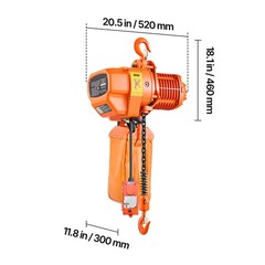 Uimoso 2-in-1 Electric Chain Hoist, 1100 lbs Capacity, Three-Phase, 20 ft Lift