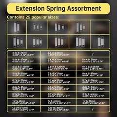 100 Pcs Extension Spring, Extension Spring Assortment Kit 25 Different Sizes
