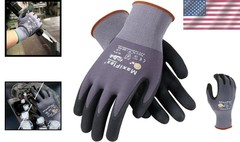 Seamless Nylon Gloves with Nitrile Grip 34-874 Pair Maxiflex Reusable