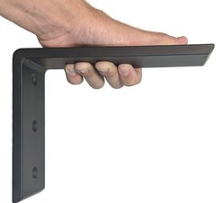 Heavy Duty L Brackets Black Steel 6×8 Inch Hidden Countertop Support 3/8 In