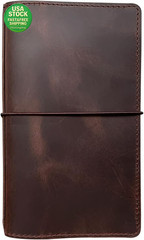 Travelers Notebook Cover Standard Size Genuine Leather Dark Brown Inner