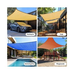 Quictent 185G HDPE Square 24x24FT Sun Shade Sail Canopy 98% UV Block Top Outd…
