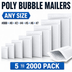 Poly Bubble Mailers Padded Shipping Envelopes Self Seal #000-#7 Bulk Pack