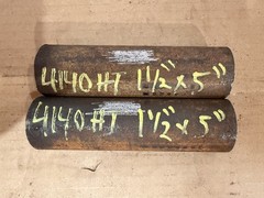 4140 Hot Rolled Steel Bar Round Stock Heat Treated 1 1/2” OD x ~ 5” Lot of 2