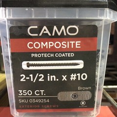CAMO 2-1/2” X #10 BROWN Deck Screw Protect Coated. 350 Count