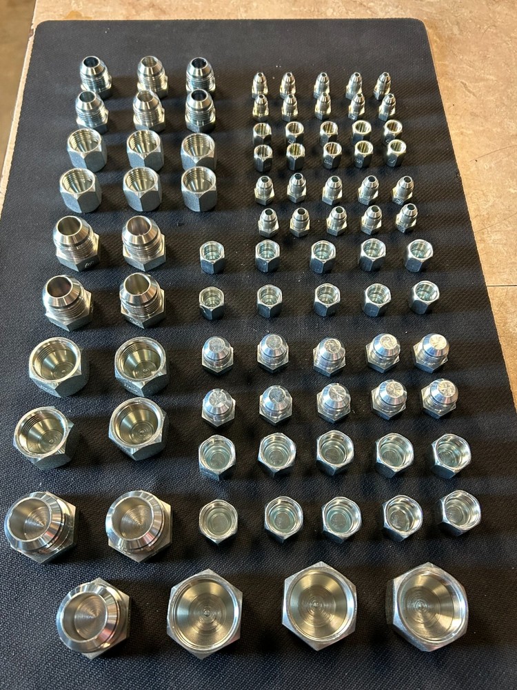 86 PC LOT HYDRAULIC JIC CAP AND PLUG ASSORTMENT/KIT -USA STOCK-GREAT PRICING!