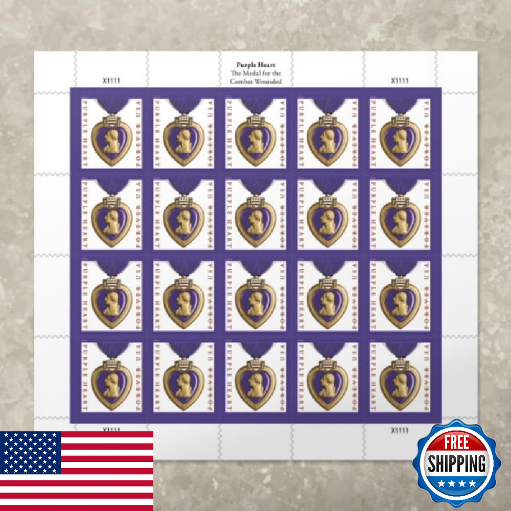 United States Postal Service Purple Heart Medal 2019 2 Sheets Of 20 Patriotic