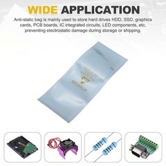 100 Pcs Anti Static Bags Shielding Bag 2.4″ x 5.9″ Open Top, Silver Gray