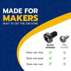 Black License Plate Screws For BMW And Tesla, Phillips Machine Pan Head 18-8, X