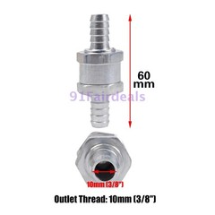 1pcs 10mm 3/8″ Fuel Line Non-Return One Way Air Fuel Oil Check Valve Diesel Gas