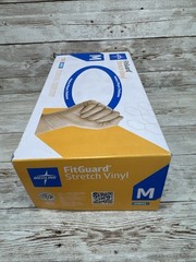 MEDLINE FITGUARD ES Stretch Vinyl Exam Gloves *1 Box* Size: MEDIUM *Manf: 02/24*