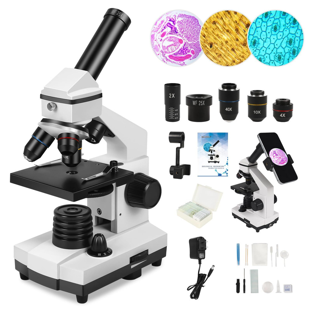 Microscope for 5.9 inches (L) x 3.94 (W) x 10.7 (H), White