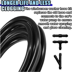 Car Windshield Washer Hose Kit, 4M/13Ft Rubber Washer Fluid Hose w Size: 31PCS