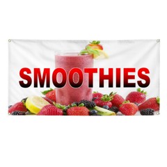 Vinyl Banner Multiple Sizes Smoothies with Background Restaurant & Food Outdoor