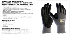 34-844 MaxiFlex Nitrile Grip Foam Dotted Palm Coated PROTECTIVE WORK GLOVES (L)