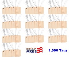 1,000 of 4 3/4″ x 2 3/8″ Size 5 Manilla Inventory Hang Tag Tags with Wire 13 Pt