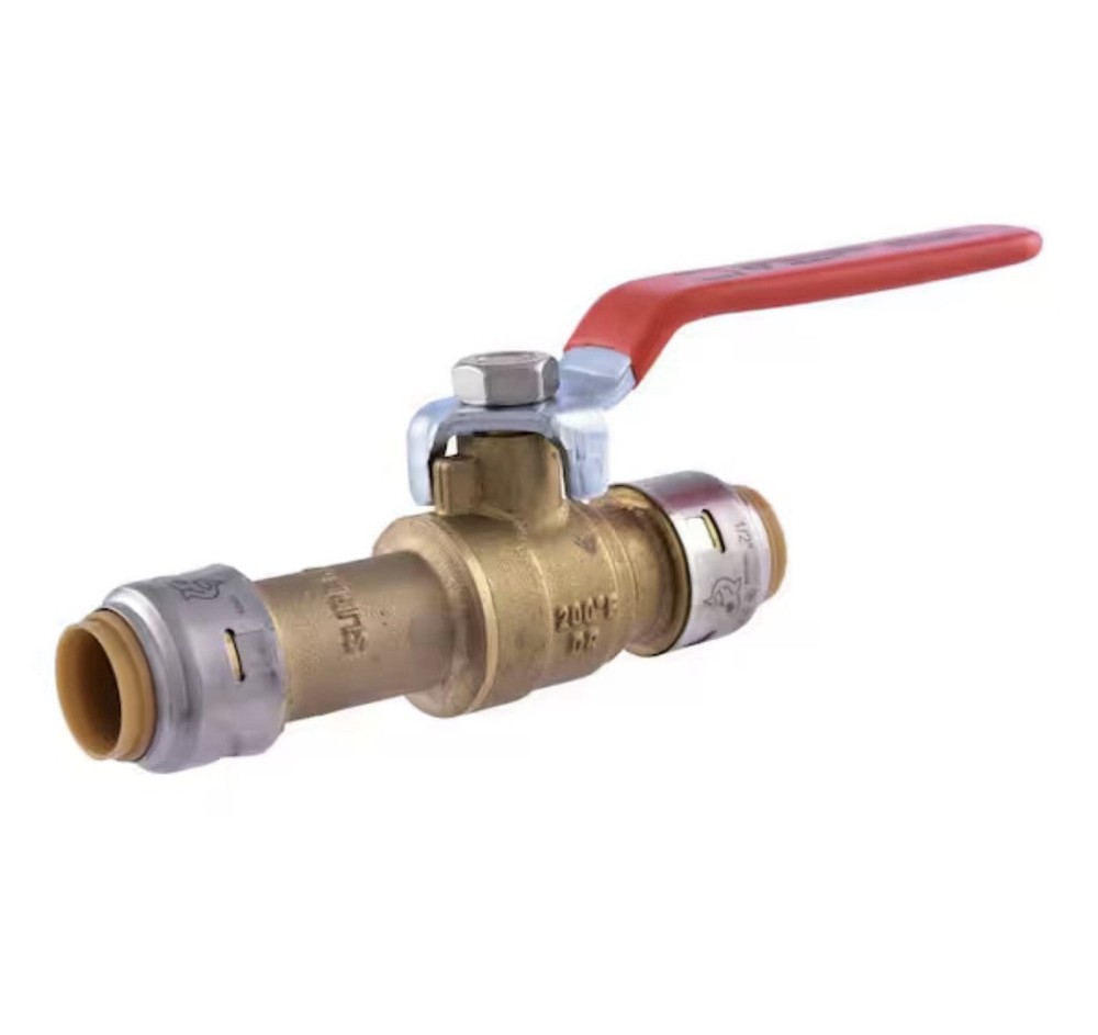 Sharkbite MAX 24735, 1/2-in. x 1/2-in. Push-go-Connect Slip Ball Valve