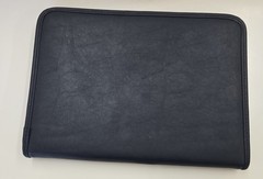 Coast to Coast AM Deluxe Organizer Portfolio Notebook Dark Blue Faux Leather Zip