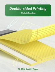 Zaviko Legal Pads 8.5 x 14, Wide Ruled Pad, Yellow 8.5×14 IN,