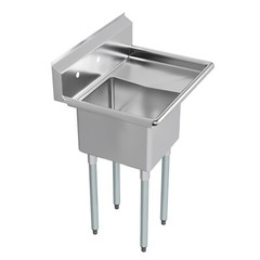 29 in. x 22 in. Stainless Steel Sink. 16 in. x 14 in. Bowl and Right Drainboard