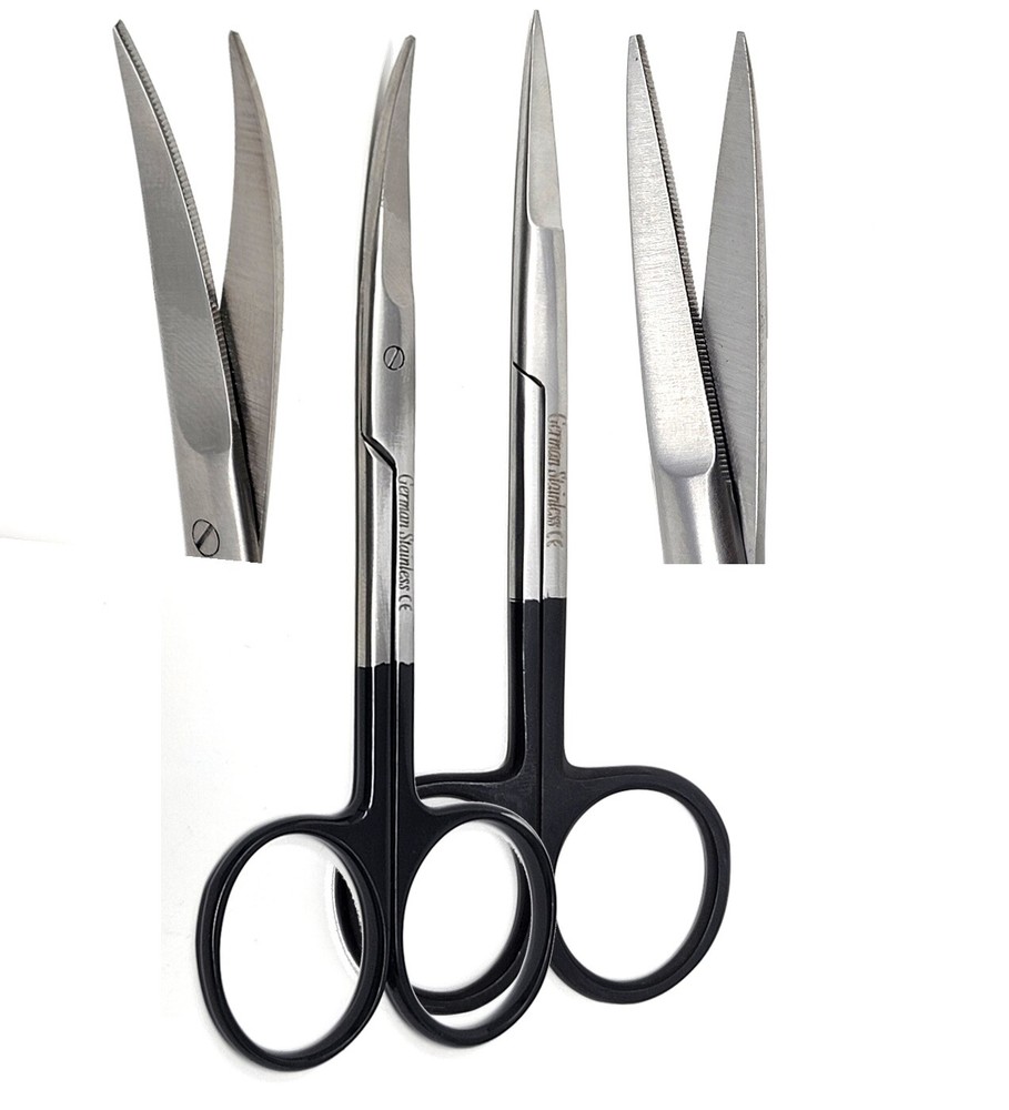 2 pcs SuperCut Iris Scissors 4.5″ Curved & Straight German Stainless Steel CE
