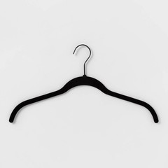 10ct Shirt Flocked Hangers – Black: Velvet Clothes Hangers, Plastic & Felt