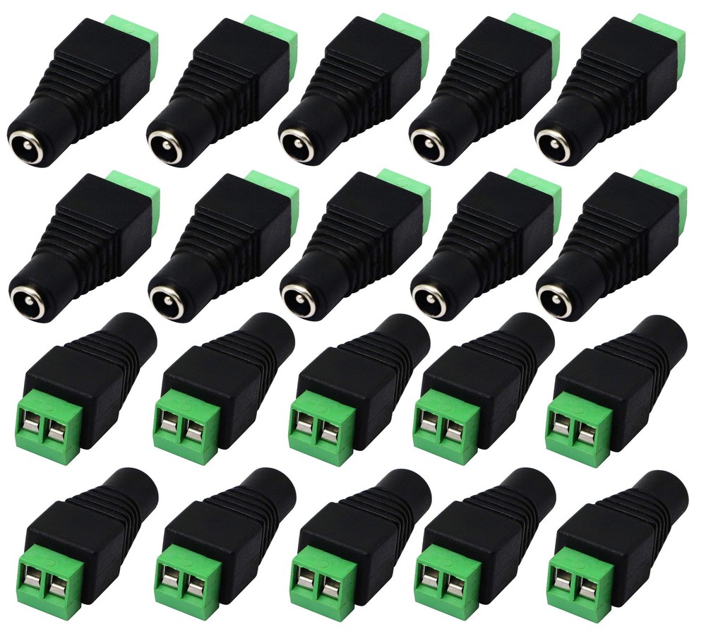Dc 5.5 X 2.1mm Adapter 2.1 X5.5mm Female Barrel Power Jack To 2 Pin/way Female B