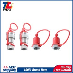 1/2″ Ag Hydraulic Quick Connect Tractor Couplers +Dust Caps Ball Pioneer Style